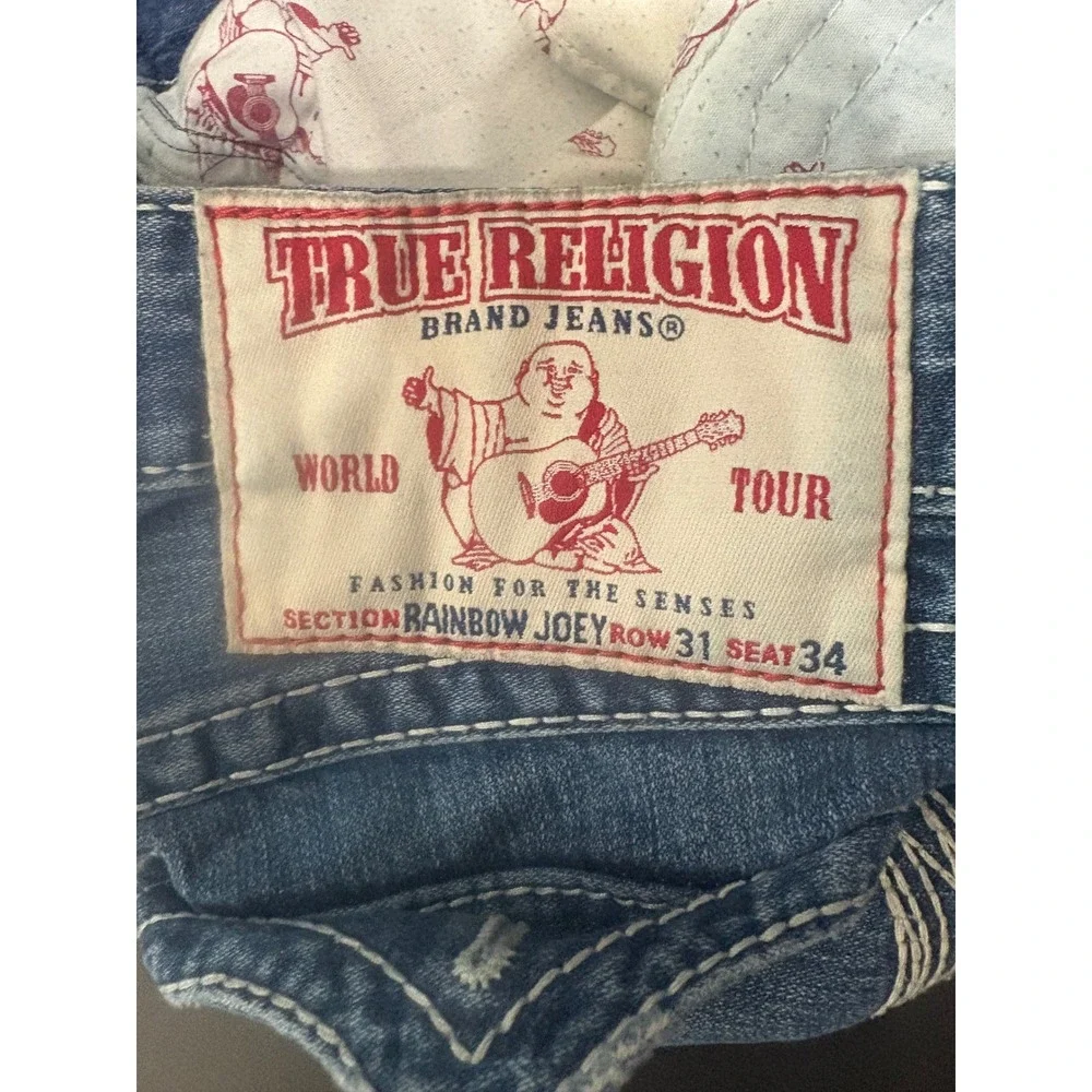 True religion rainbow Joey blue jean shorts men's size 31